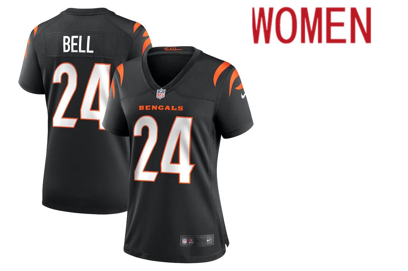 Women Cincinnati Bengals #24 Vonn Bell Nike Black Game NFL Jersey